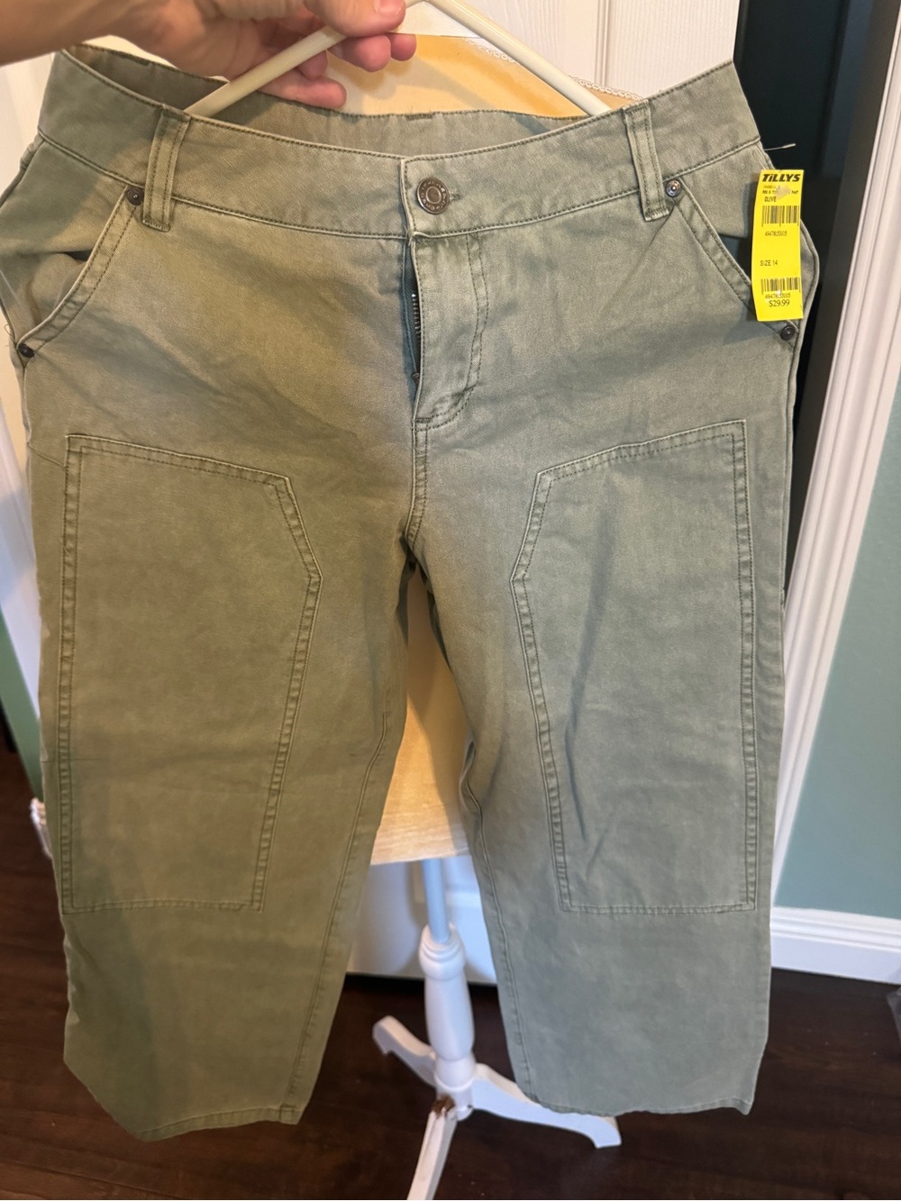 NWT Olive Utility Jeans - girls size 14